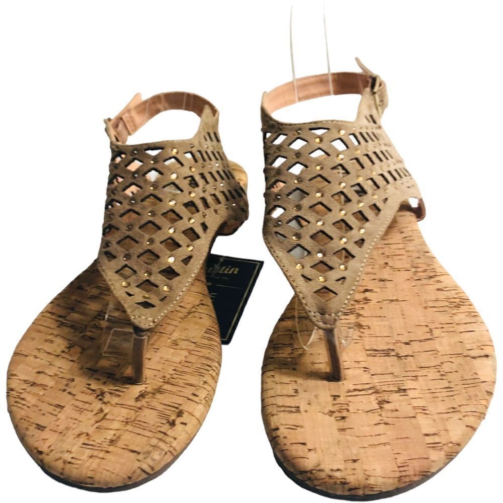 Austin Trading Co Tan Embelished Sandals